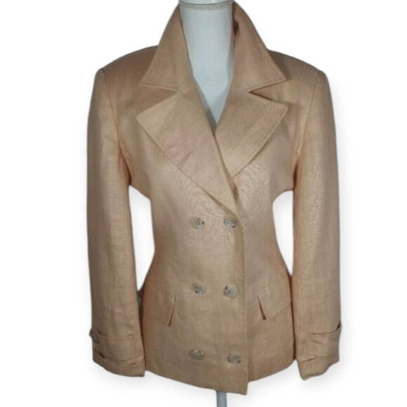 INTERNATIONAL SCENE VINTAGE YELLOW LINEN BLAZER SZ.10 EUC. - Picture 1 of 5